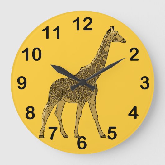 Liebenswürdige Giraffe Große Wanduhr (Vorderseite)