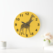 Liebenswürdige Giraffe Große Wanduhr (Zuhause)