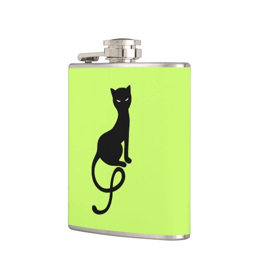 Liebenswürdige schlechte Katzen-Silhouette - Flachmann (Links)