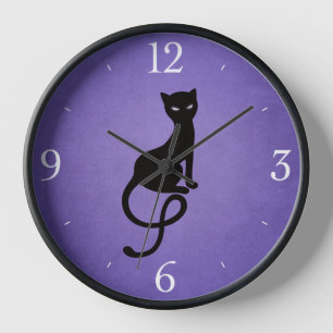 Liebenswürdige schlechte Katzen-Silhouette - Uhr