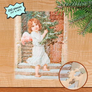 Liebenswürdiger Engel mit Weihnachtsbaum Puzzle