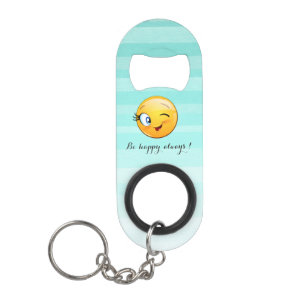 Liebenswürdiger zwinkernd Smiley Gesicht - Sei imm Schlüsselanhänger Flaschenöffner