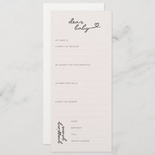 Lieber Baby — Babydusche + Vorhersagekarte Einladung