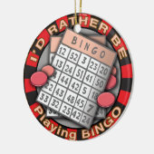 Lieber Bingo spielen Weihnachtsbaumanhänger Keramik Ornament (Links)