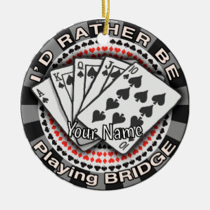Lieber Bridge spielen Keramik Ornament