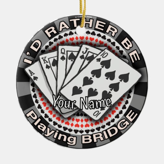 Lieber Bridge spielen Keramik Ornament (Vorne)