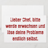 "Lieber Chef, bitte werde erwachsen..." Briefpapier (Vorne/Hinten)