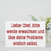"Lieber Chef, bitte werde erwachsen..." Briefpapier (Stehend Vorderseite)