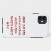 "Lieber Chef, bitte werde erwachsen..." Case-Mate iPhone Hülle (Rückseite (Horizontal))