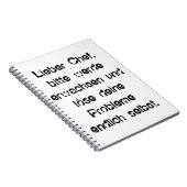 "Lieber Chef, bitte werde erwachsen..." Notizblock (Rechte Seite)