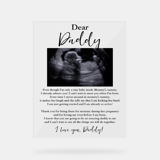 Lieber Daddy Baby Geem Acrylschild (Vorderseite)