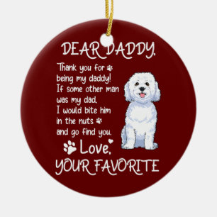 Lieber Daddy Bichon Frise Hund Vater Vatertag  Keramik Ornament