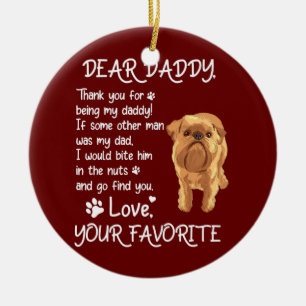 Lieber Daddy Brussels Griffon Dog Vater Vatertag Keramik Ornament