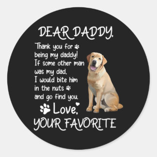 Lieber Daddy Labrador Hund Papa Vatertag  Runder Aufkleber