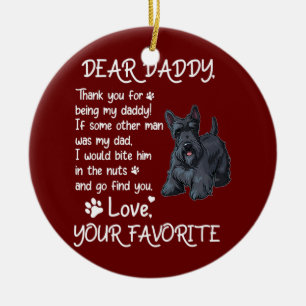 Lieber Daddy Scottish Terrier Dog Vater Vatertag Keramik Ornament