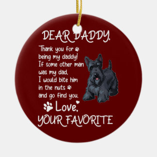 Lieber Daddy Scottish Terrier Hund Papa Vatertag Keramik Ornament