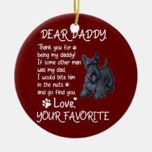 Lieber Daddy Scottish Terrier Hund Papa Vatertag Keramik Ornament