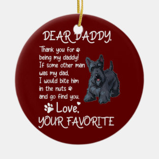 Lieber Daddy Scottish Terrier Hund Papa Vatertag Keramik Ornament