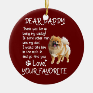 Lieber Daddy Spitz Dog Vater Vatertag Keramik Ornament