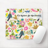 Lieber Gärtnern | Frühlingsblumen und Vögel Mousepad (Mit Mouse)