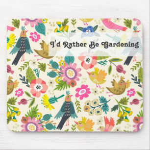 Lieber Gärtnern Frühlingsblumen und Vögel Mousepad