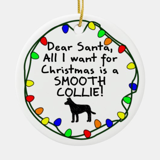 Lieber glatter Collie Sankt Keramikornament (Vorne)