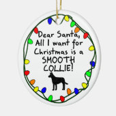 Lieber glatter Collie Sankt Keramikornament (Links)
