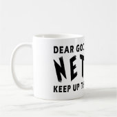 Lieber Gott-Dank für Netball Kaffeetasse (Links)
