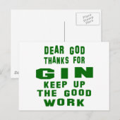 Lieber Gott danke für Gin. Postkarte (Vorne/Hinten)