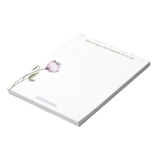 Lieber Gott, hilf mir, floraler Notepad Notizblock (Rotiert)