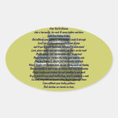 Lieber Gott Ovaler Aufkleber (Vorderseite)