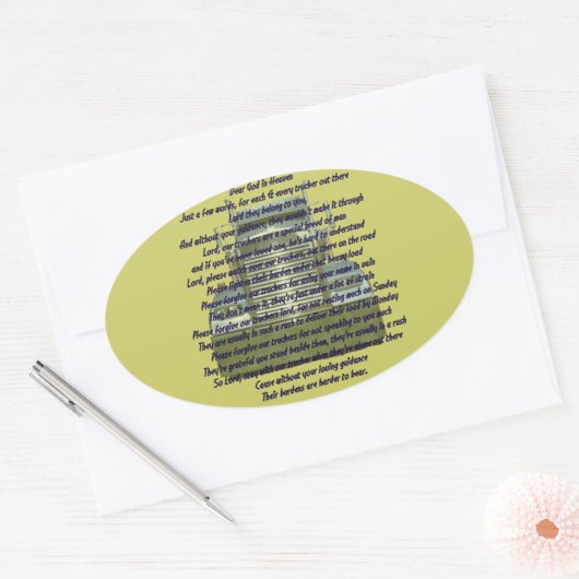 Lieber Gott Ovaler Aufkleber (Umschlag)