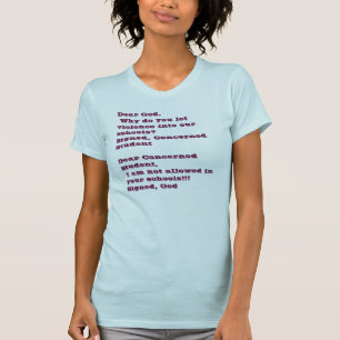 Lieber Gott. Warum tun Sie, lassen Sie Gewalt in T-Shirt