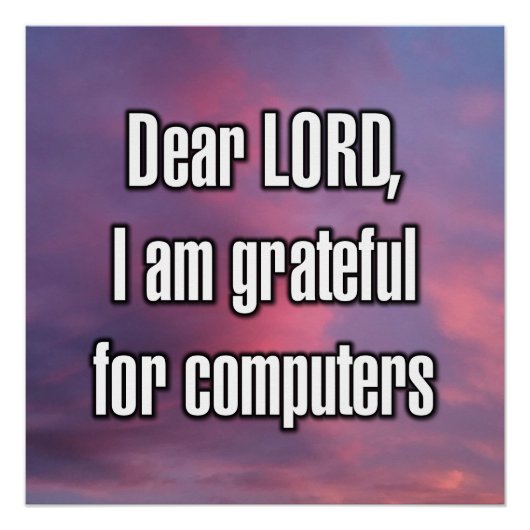 Lieber Herr, ich bin dankbar für Computer Poster (Vorderseite)