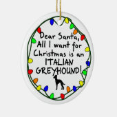 Lieber italienischer Windhund Sankt Keramikornament (Rechts)