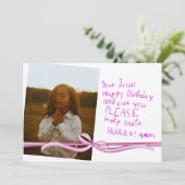 Lieber Jesus Foto Weihnachtskarte (Stehend Vorderseite)