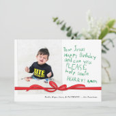 Lieber Jesus Green Crayon notieren Foto Weihnachts (Stehend Vorderseite)