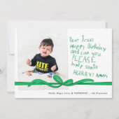 Lieber Jesus Green Crayon notieren Foto Weihnachts (Vorderseite)