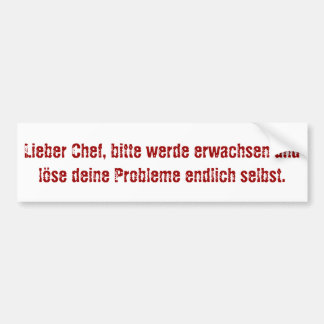 "Lieber Koch, bitte." Autoaufkleber