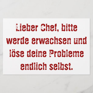 "Lieber Koch, bitte." Briefpapier