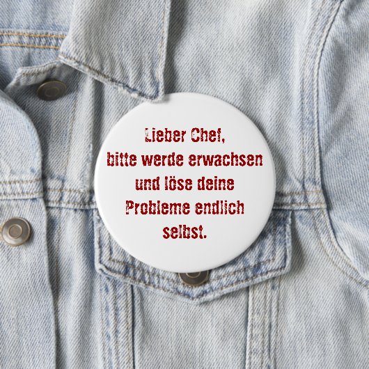 "Lieber Koch, bitte." Button (Beispiel)