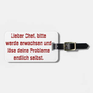 "Lieber Koch, bitte." Gepäckanhänger