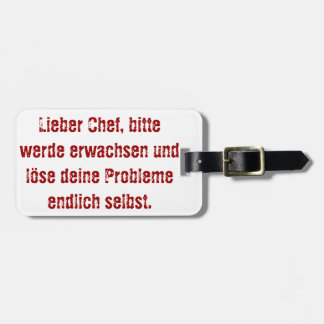 "Lieber Koch, bitte." Gepäckanhänger
