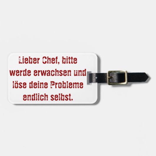 "Lieber Koch, bitte." Gepäckanhänger (Vorderseite horizontal)