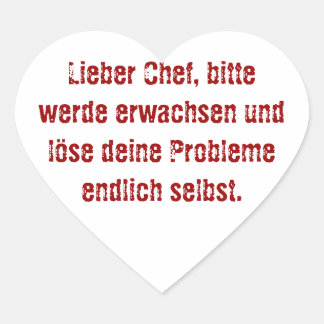 "Lieber Koch, bitte." Herz-Aufkleber