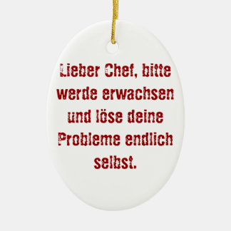 "Lieber Koch, bitte." Keramikornament