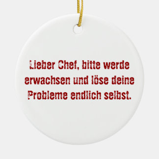 "Lieber Koch, bitte." Keramikornament