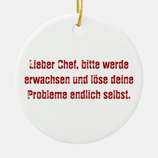 "Lieber Koch, bitte." Keramikornament (Vorne)