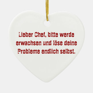 "Lieber Koch, bitte." Keramikornament