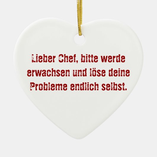 "Lieber Koch, bitte." Keramikornament (Vorne)